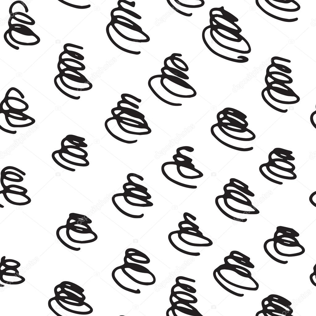 1024x1024 Seamless Pattern With Hand Drawn Sketch Spirals. Bacground Vecto