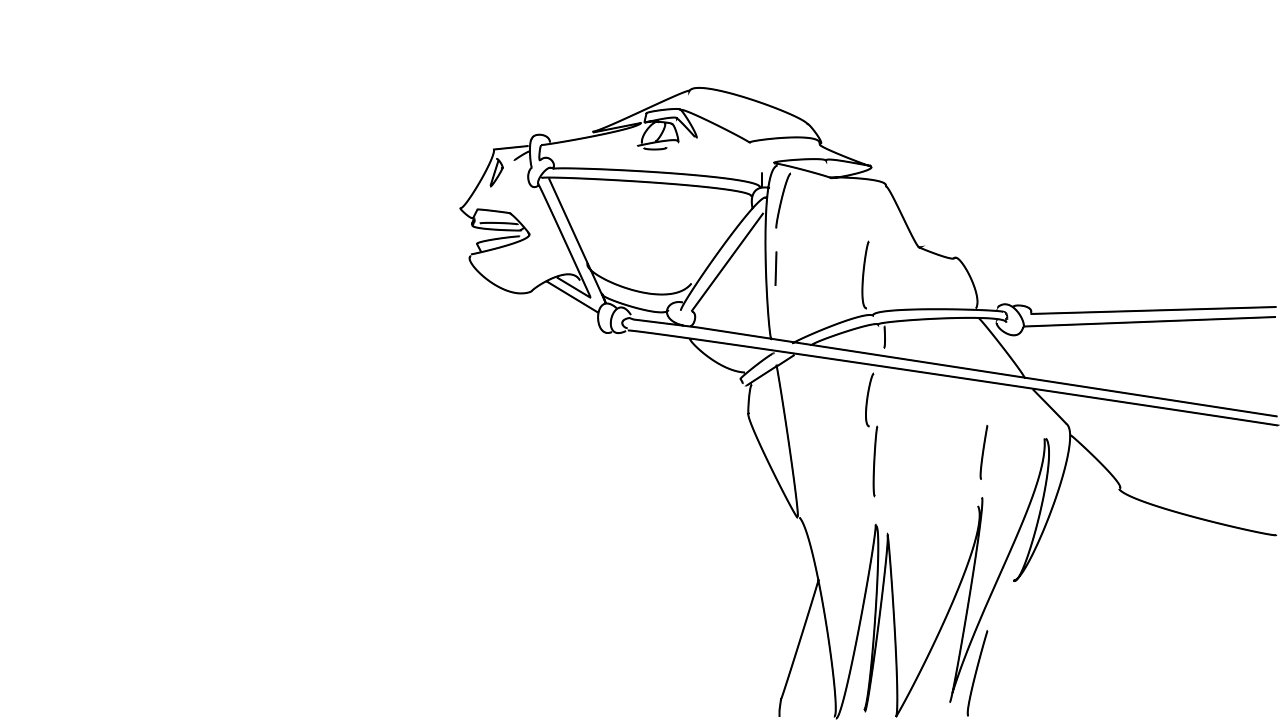 1280x720 Spirit Lineart Looking Back By Raraku27