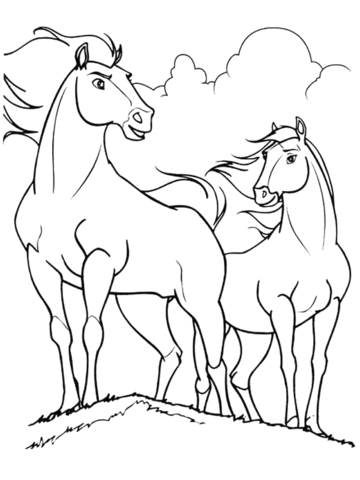 360x480 Spirit And Rain Horses Coloring Page Free Printable Coloring Pages