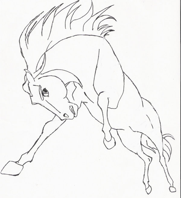 600x654 Breaking Free Lineart By Mustang Spirit