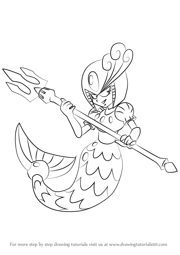 596x842 Learn How To Draw Splash Woman From Mega Man (Mega Man) Step By