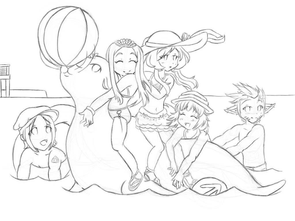 1024x768 Audi Summer Splash Sketch Weasyl