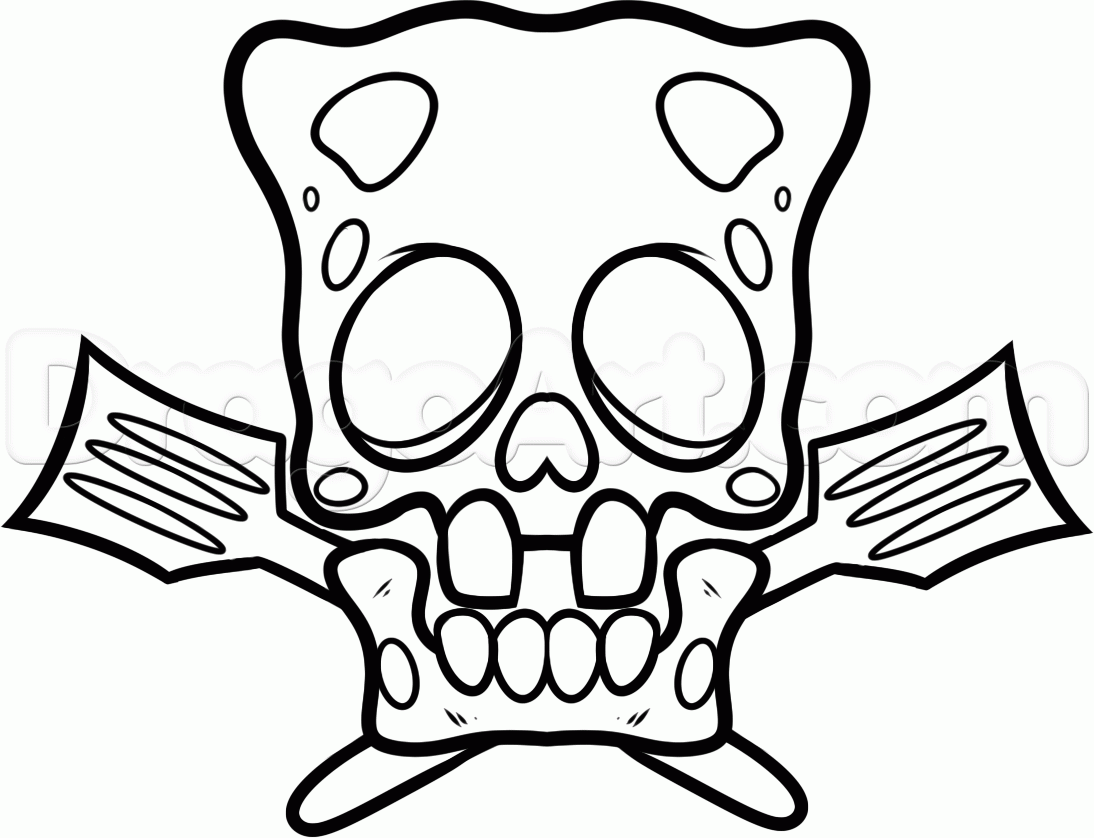 1094x838 How To Draw Spongebobs Skull Step 6 Tattoo Skulls