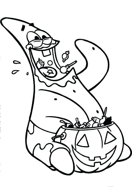 518x737 Spongebob And Patrick Coloring Pages Eating Candies Greedily