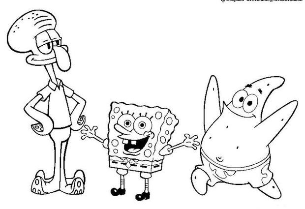 620x425 Spongebob And Patrick Coloring Pages Spongebobs Friends Colori