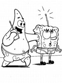 205x275 Digital Dunes Spongebob And Patrick Playing The Game Coloring Pages