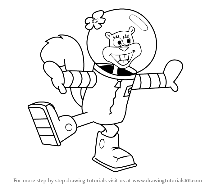 689x596 Learn How To Draw Sandy Cheeks From Spongebob Squarepants