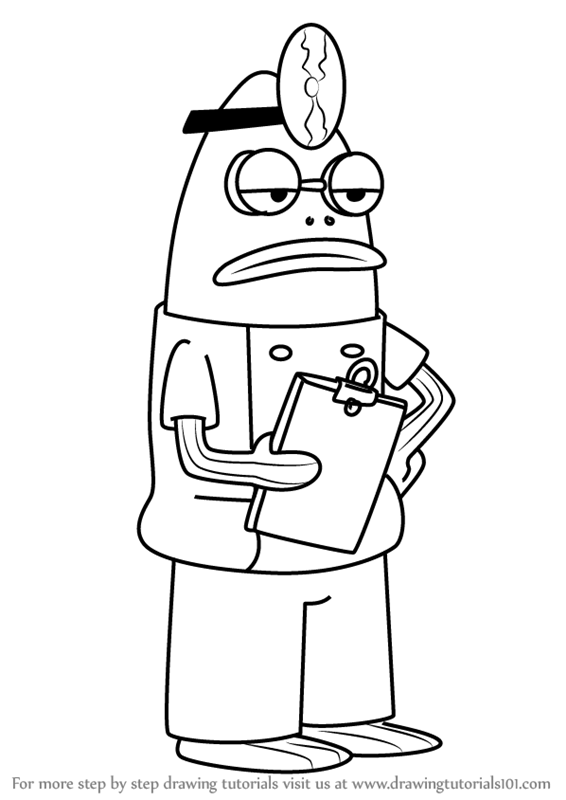 566x800 Learn How To Draw Purple Doctorfish From Spongebob Squarepants