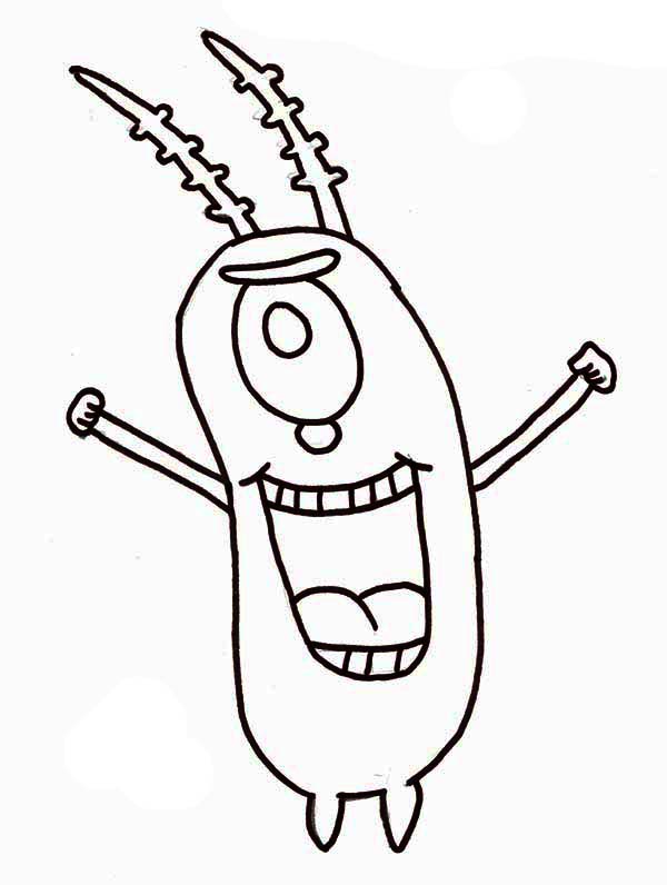600x796 Plankton From Spongebob Squarepants Coloring Page