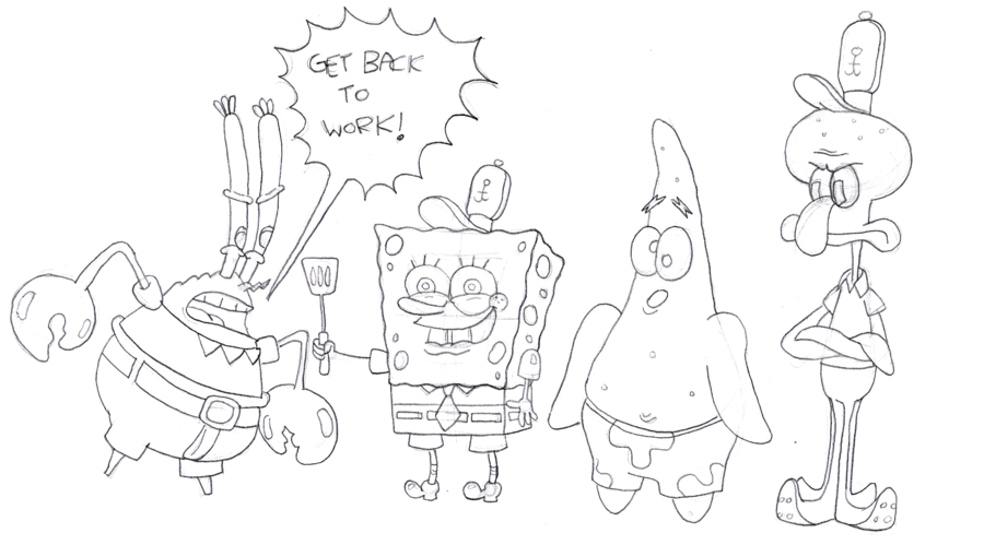 900x499 Spongebob Characters By Cartoonkal