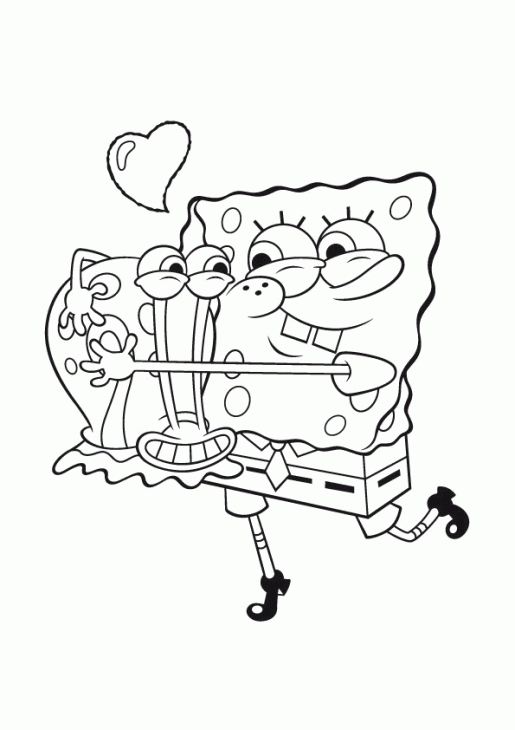515x730 Gary Is Happy Hugged By Spongebob Coloring Page Nick Jr