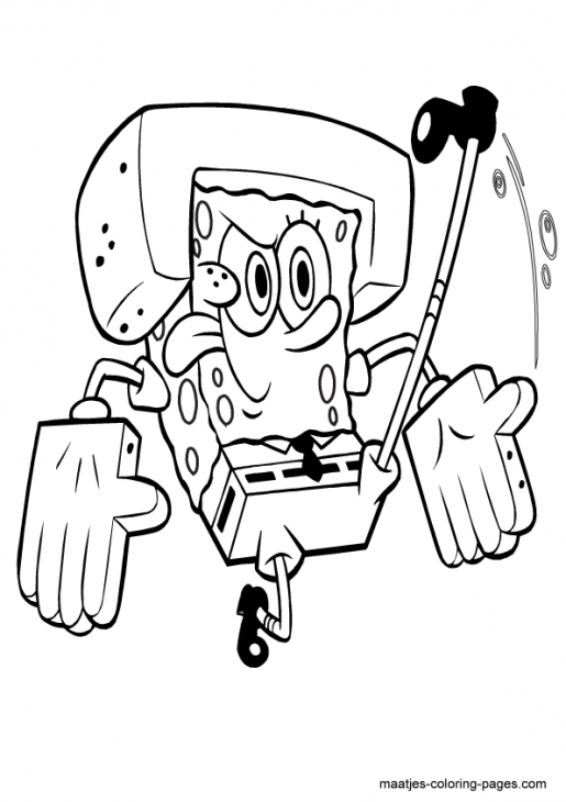 515x730 Spongebob Squarepants Doing Karate Coloring Page Free Printable