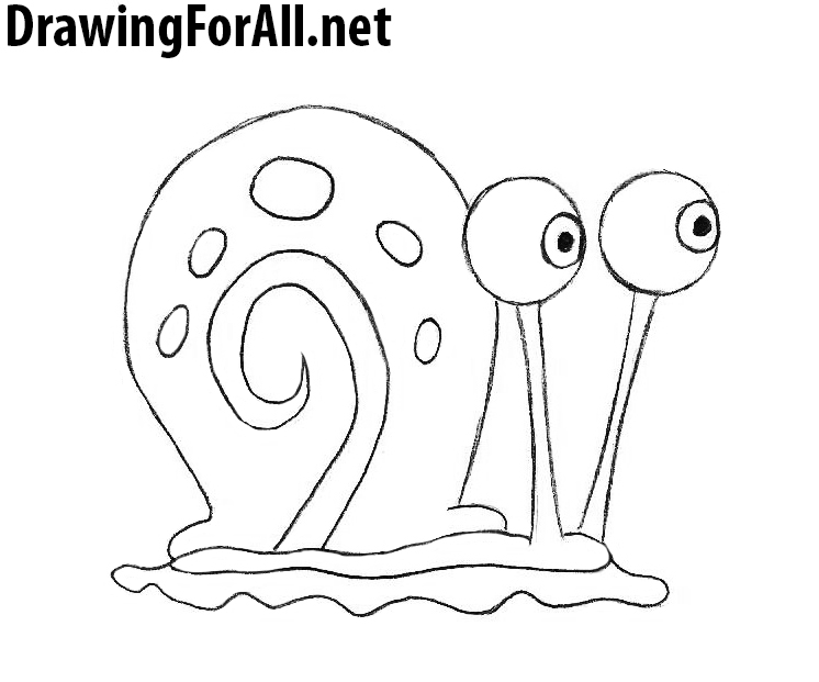 746x621 Drawn Snail Step By Step Spongebob