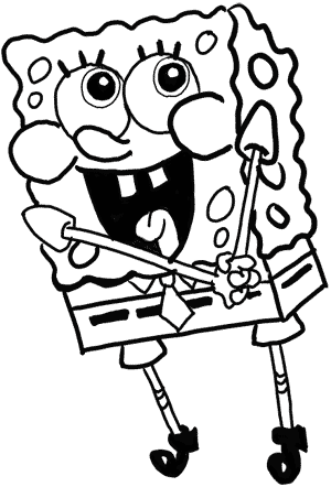 300x442 Spongebob Squarepants Outline Spongebob 16 Now Outline The Right