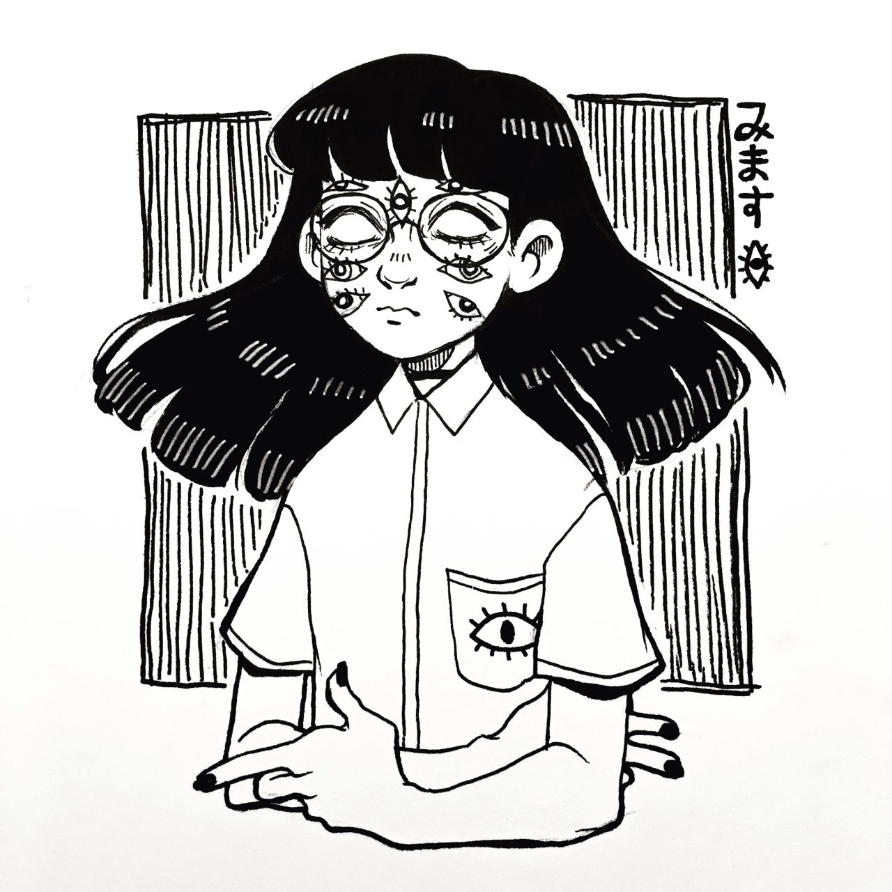 1280x1280 Inktober Day 1 A Spooky Self Portrait (Heavily Inspired By Yume
