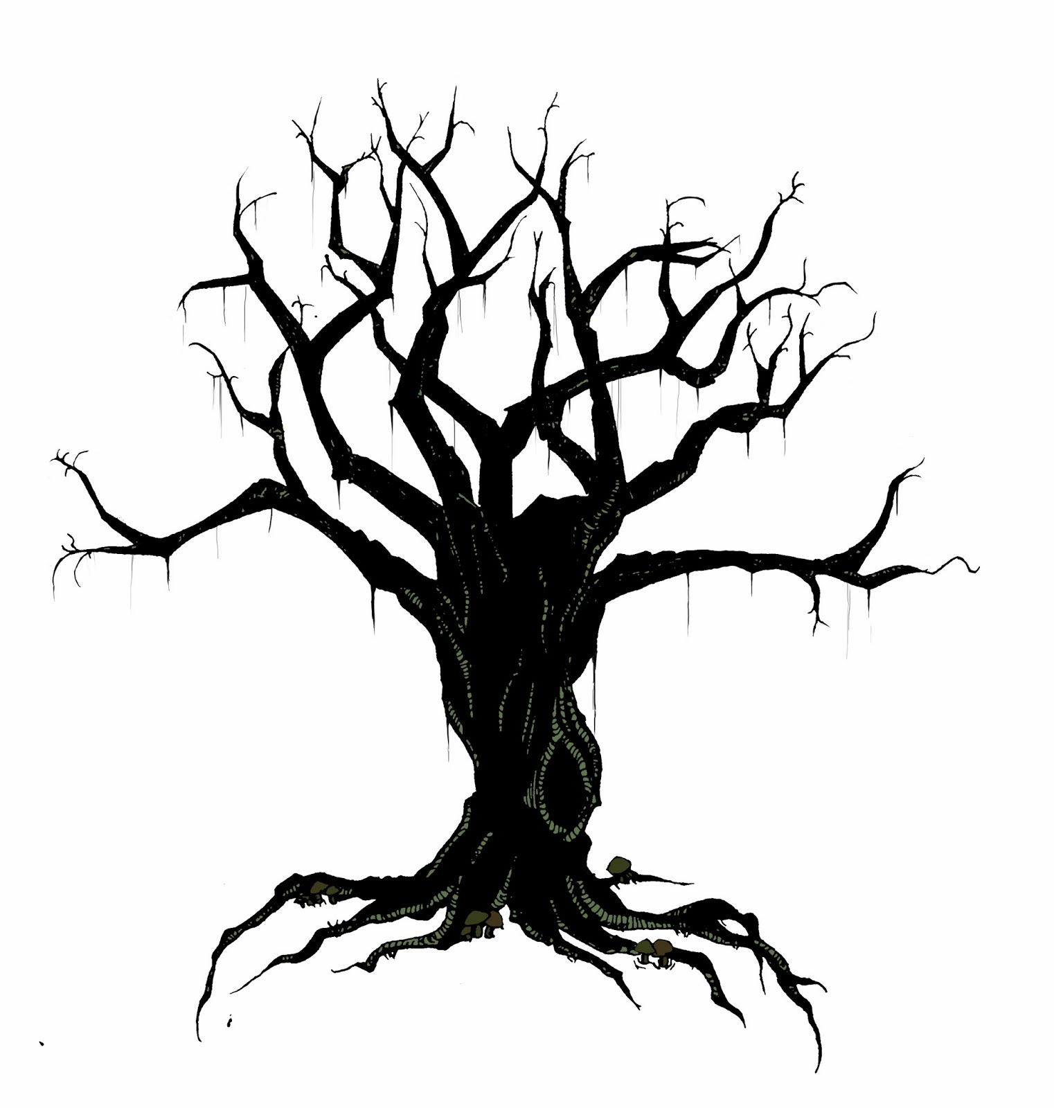 1522x1600 Spooky Tree Drawing Creepy Tree Drawing How To Draw A Creepy Tree