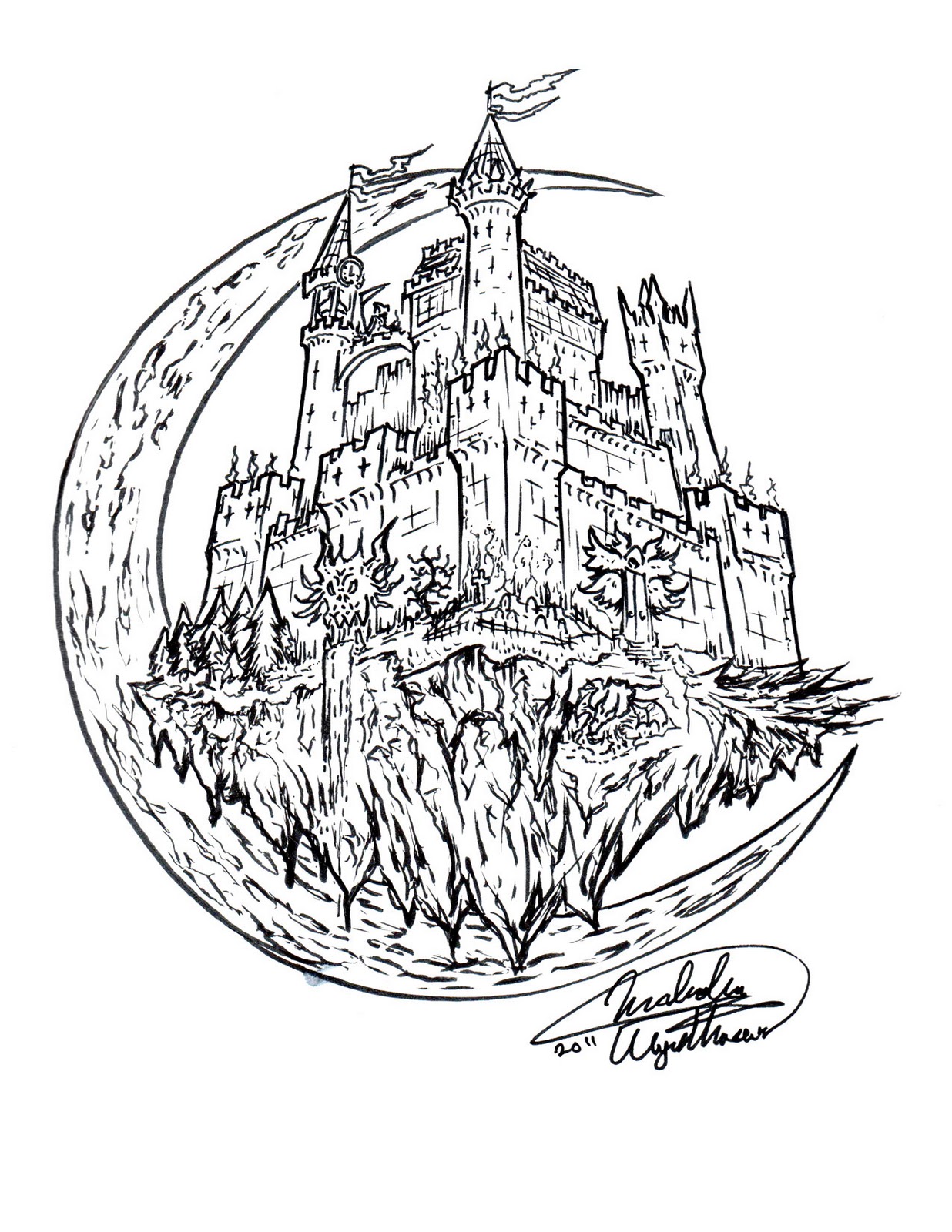 1236x1600 Malcolm's Art165 Blog Draw A Haunted House!
