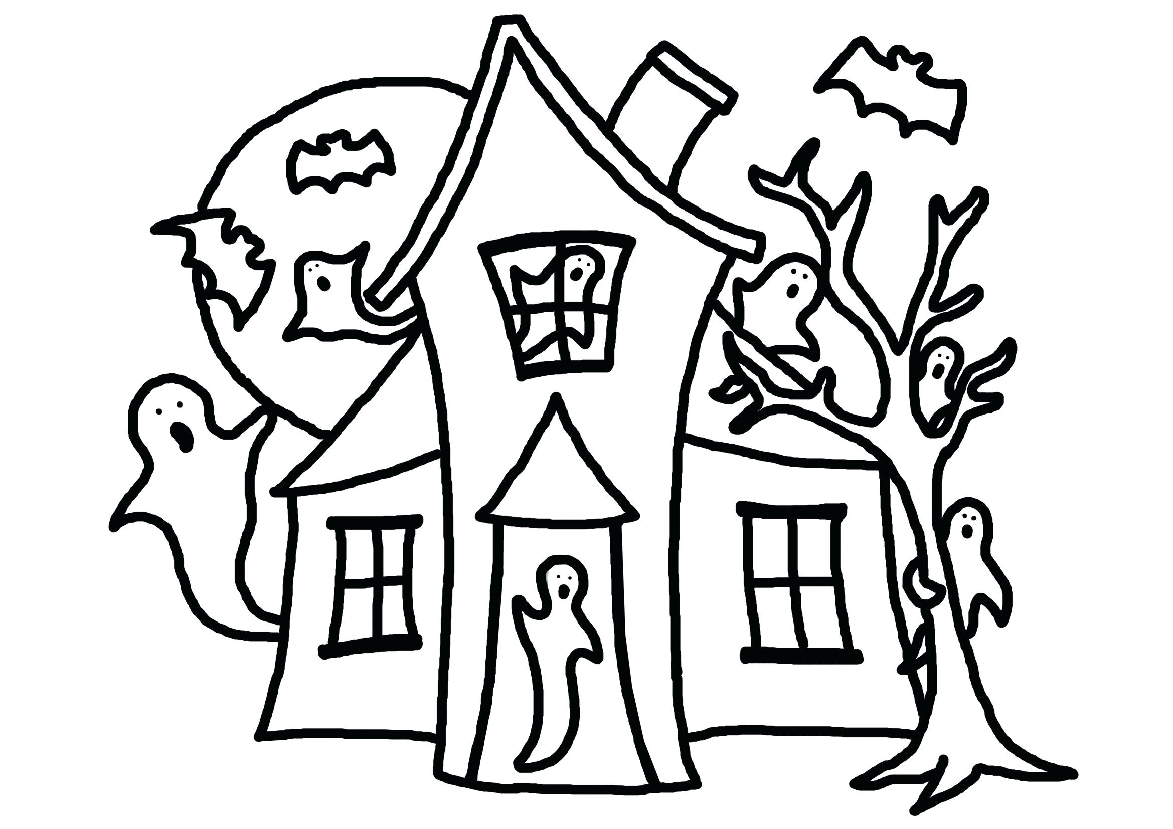 2339x1654 Coloring Pages ~ Haunted House Coloring Page Pages Haunted House
