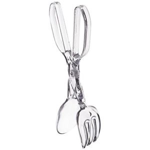 300x300 Salad Serving Tongs Plastic Clear Scissor Type Separates To Spoon