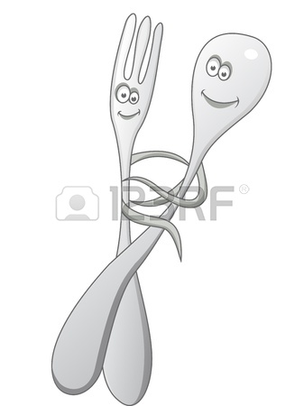 337x450 Spoon And Fork Cartoon Royalty Free Cliparts, Vectors, And Stock