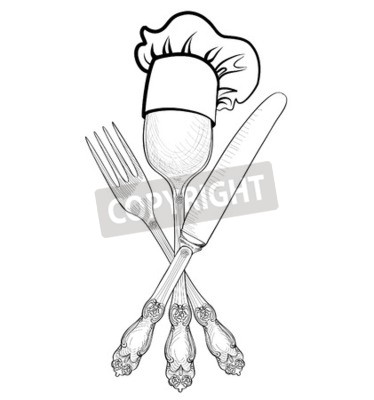 374x400 Vector Of Table Setting Set. Fork,