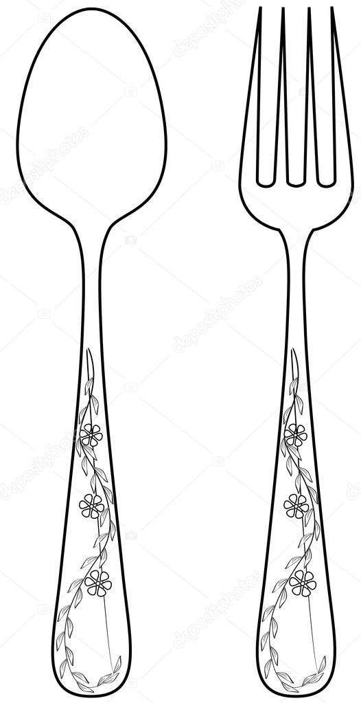 526x1023 Vector Spoon And Fork Stock Vector Zetor2010