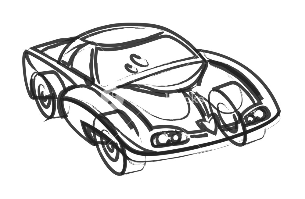 1000x653 Abstract Modern Sports Car Drawing Royalty Free Stock Image