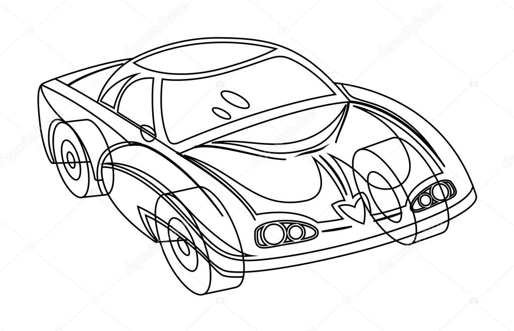 1023x658 Modern Sports Car Drawing Stock Vector Baavli