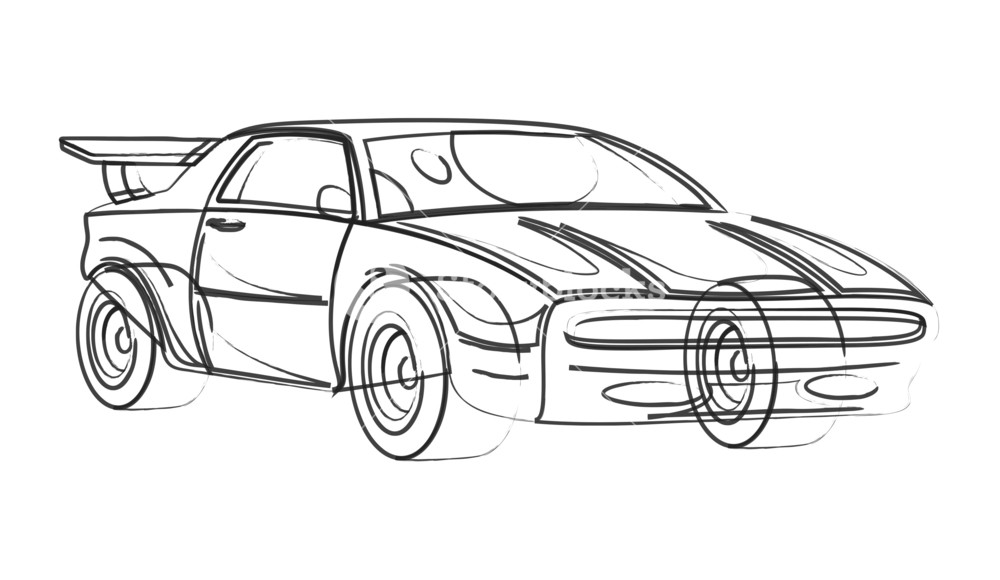 1000x580 Sports Car Model Drawing Royalty Free Stock Image