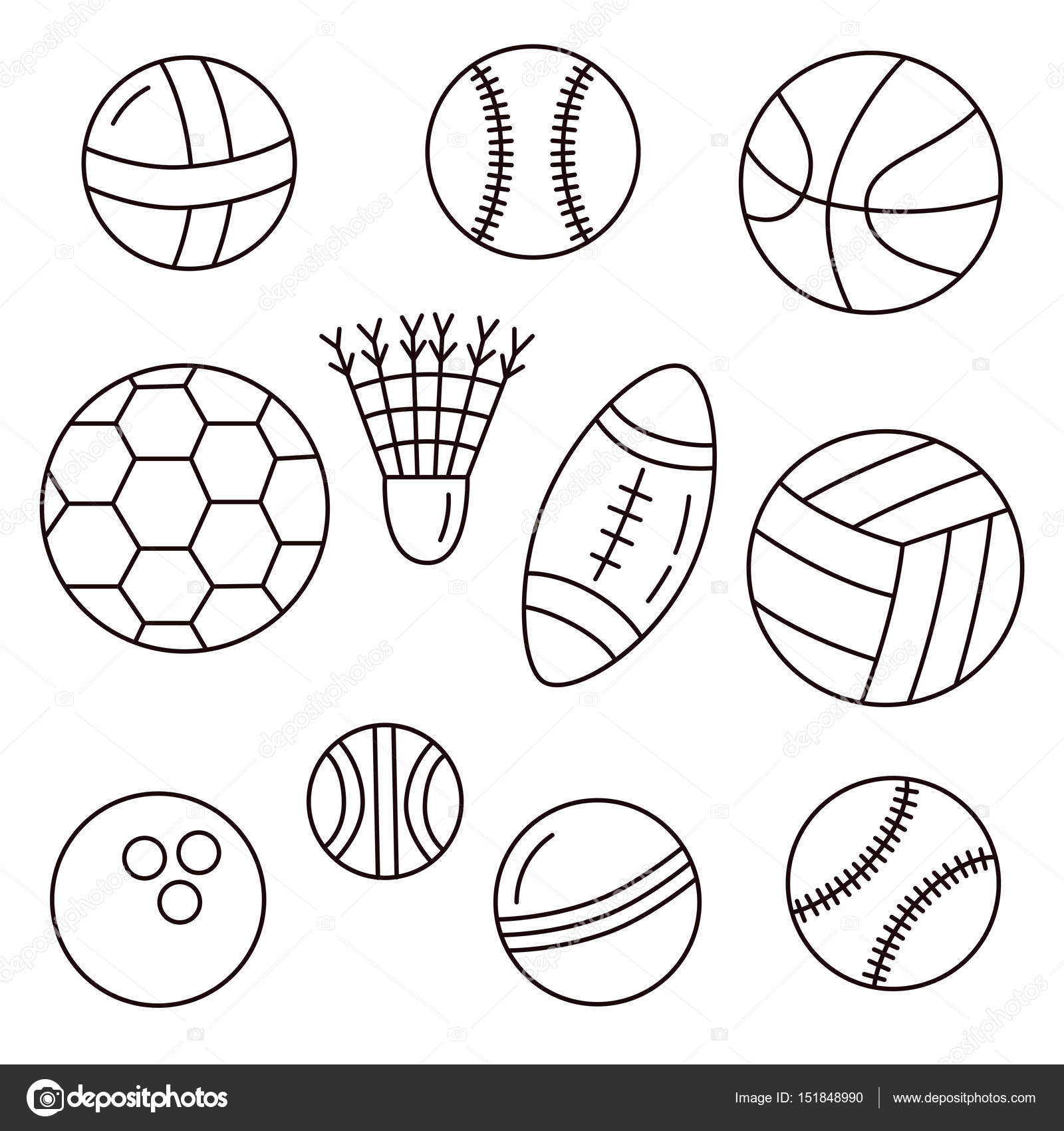 1600x1700 Black And White Sport Balls Stock Vector Olizabet