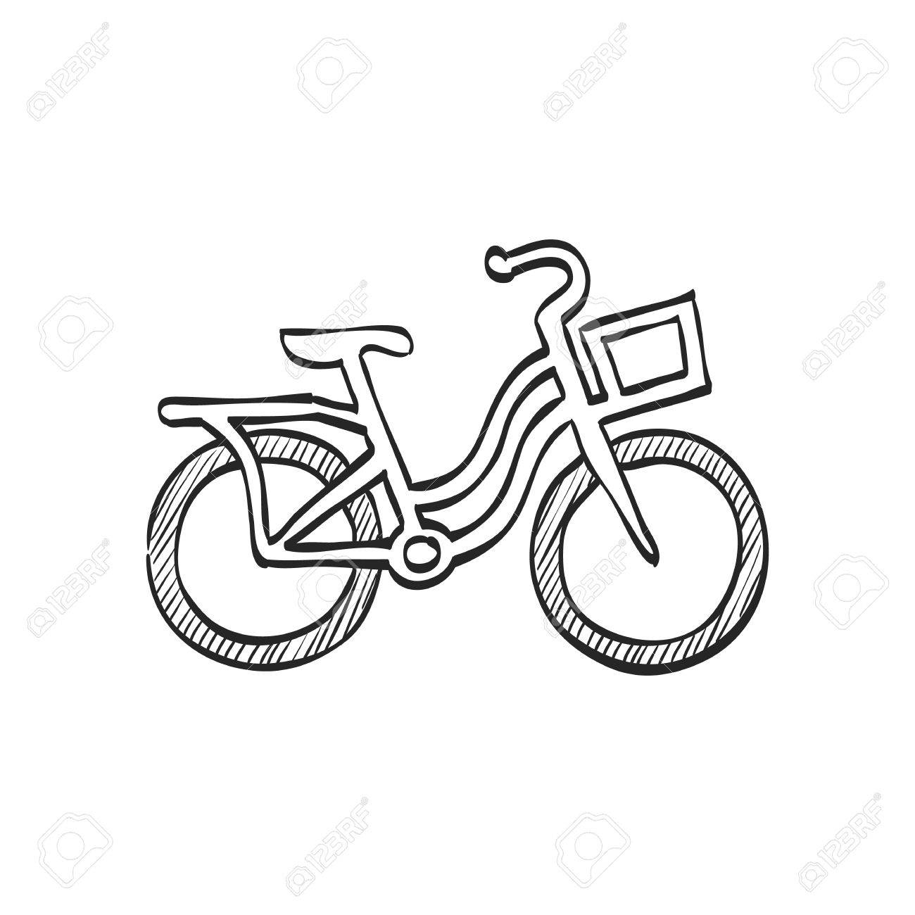 1300x1300 City Bike Icon In Doodle Sketch Lines. Transportation Sport Urban