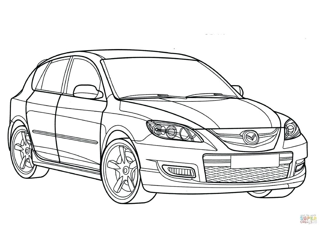 1024x724 Sports Car Coloring Page