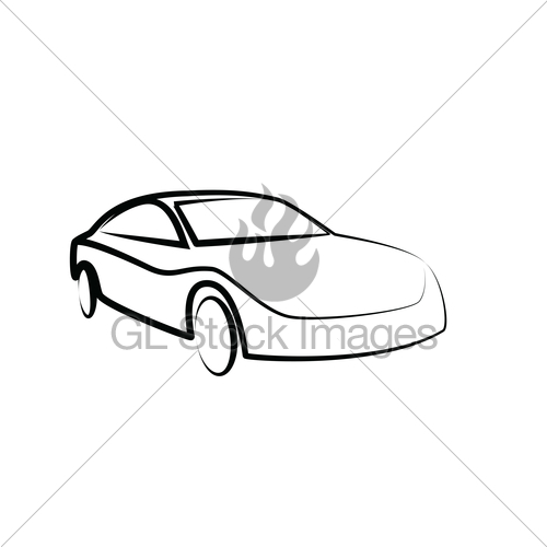 500x500 Sports Car Outlines. Modern Car Illustration. Car Vector Gl