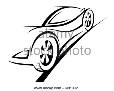 398x320 Sports Car Silhouette. Race, Vehicle, Automobile Icon Or Logo