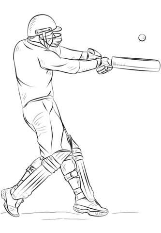 333x480 Cricket Player Coloring Page Free Printable Coloring Pages