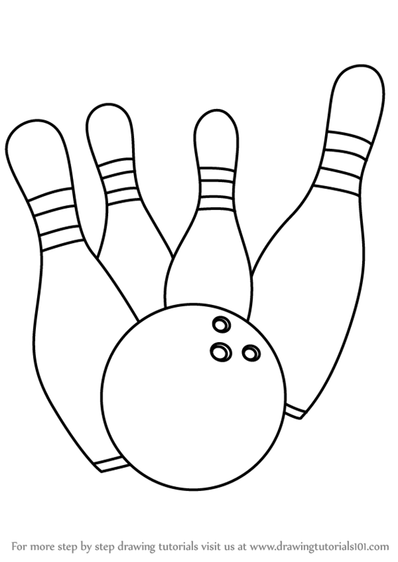 567x800 Learn How To Draw Bowling Pins (Other Sports) Step By Step