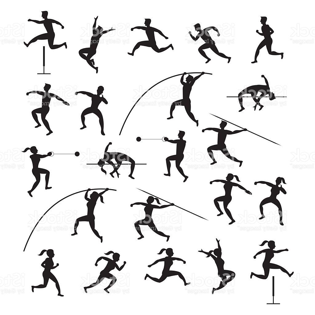 1024x1024 Best Free Sports Athletes Track And Field Silhouette Set Vector