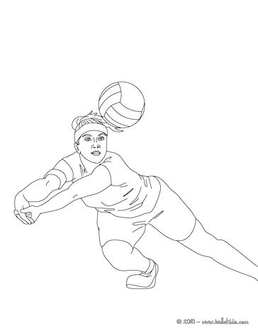 364x470 Sports Balls Coloring Pages Volleyball Player Digging The Ball