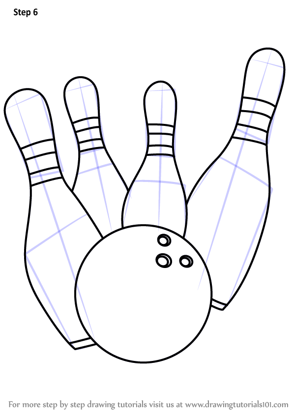 600x846 Learn How To Draw Bowling Pins (Other Sports) Step By Step