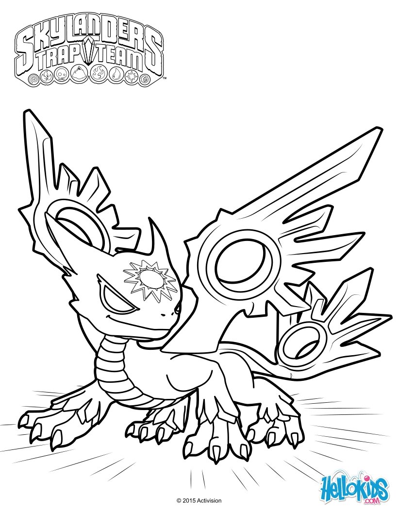 820x1060 Spotlight The White Dragon Coloring Page From Skylanders Trap Team