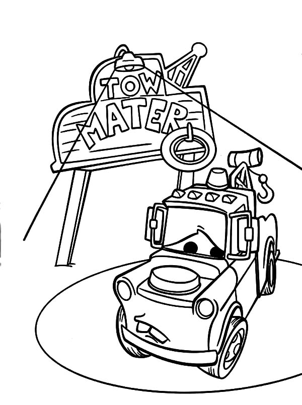 600x805 Tow Mater On Spotlight Coloring Pages Color Luna