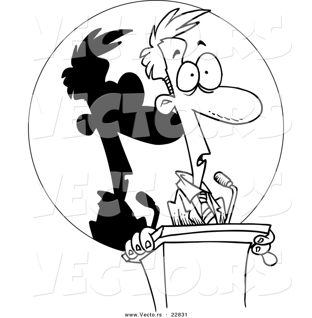 1024x1044 Vector Of A Cartoon Man Frozen In The Spotlight