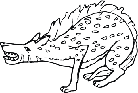 480x326 Spotted Hyena Growiling Coloring Page Free Printable Coloring Pages