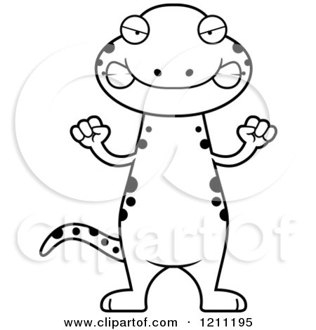 450x470 Cartoon Of A Happy Slim Red Salamander With A Sign
