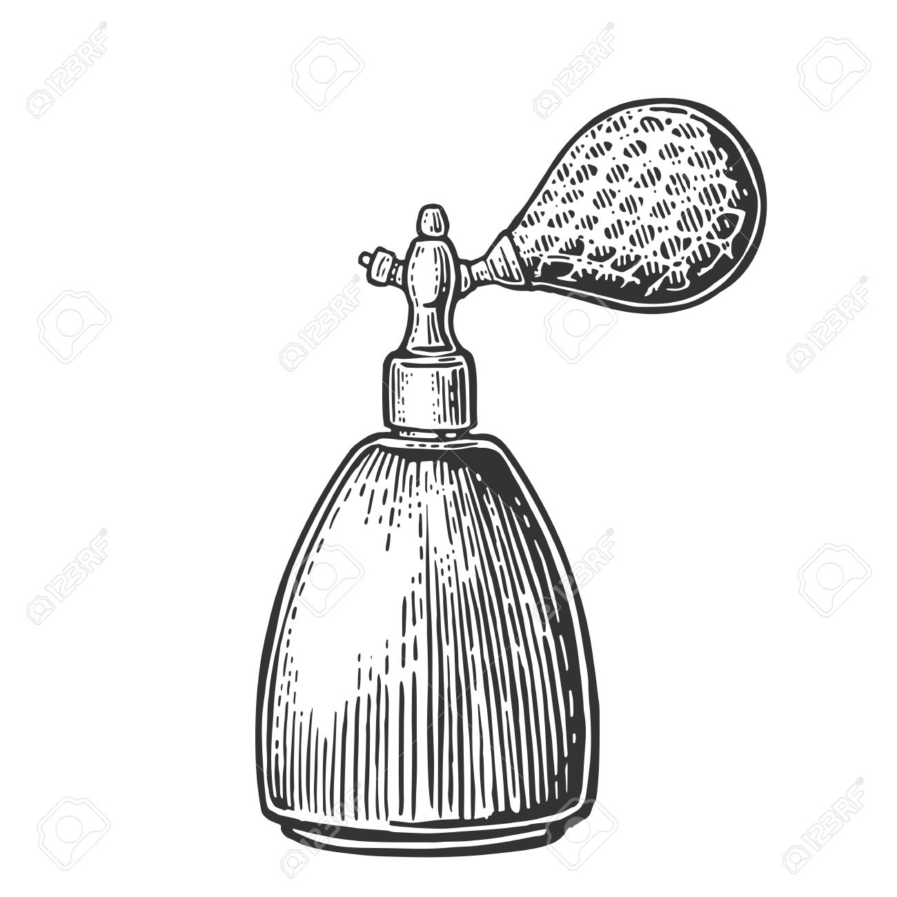 1300x1300 Perfume Bottle Spray. Vector Black Illustrations On White