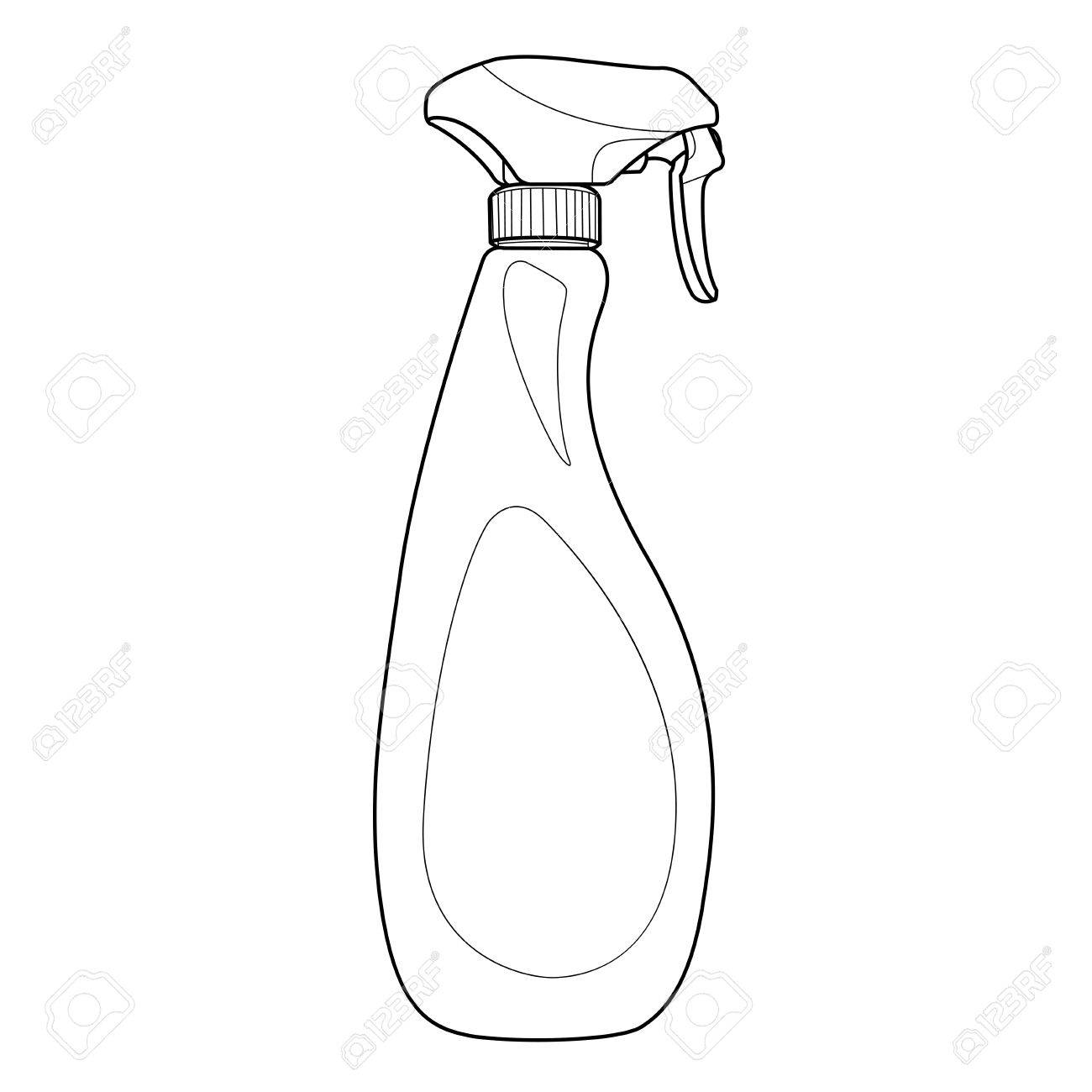 1300x1300 Spray Bottle Outline Royalty Free Cliparts, Vectors, And Stock