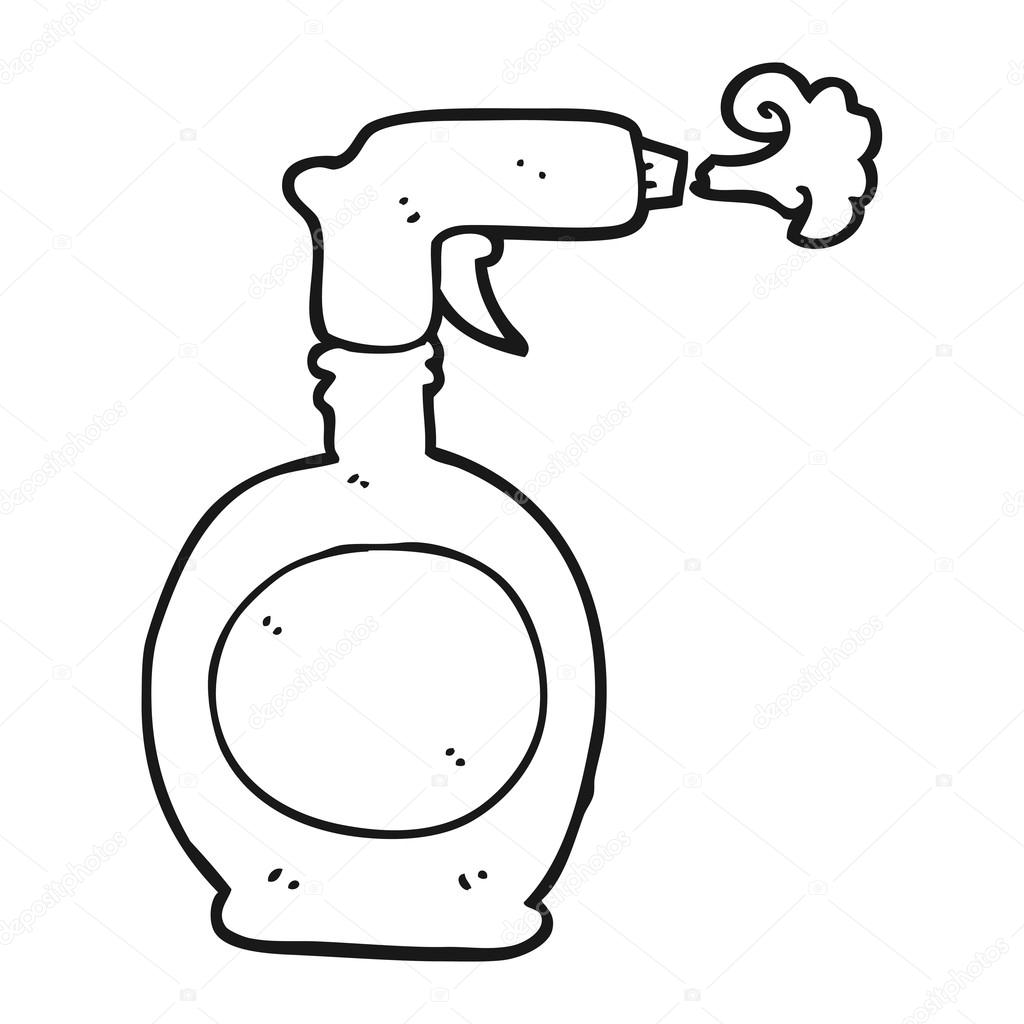 1024x1024 Black And White Cartoon Spray Bottle Stock Vector