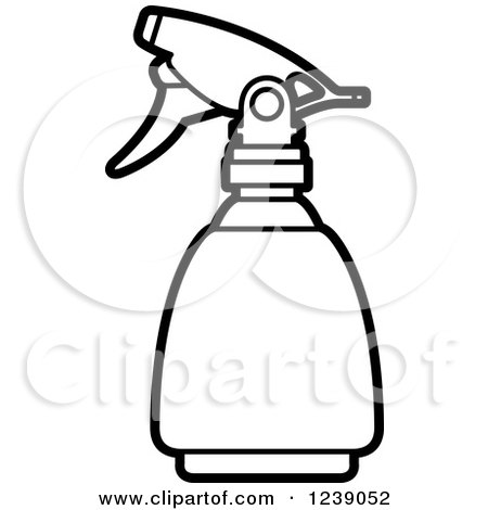 450x470 Clipart Of A Black And White Spray Bottle 2