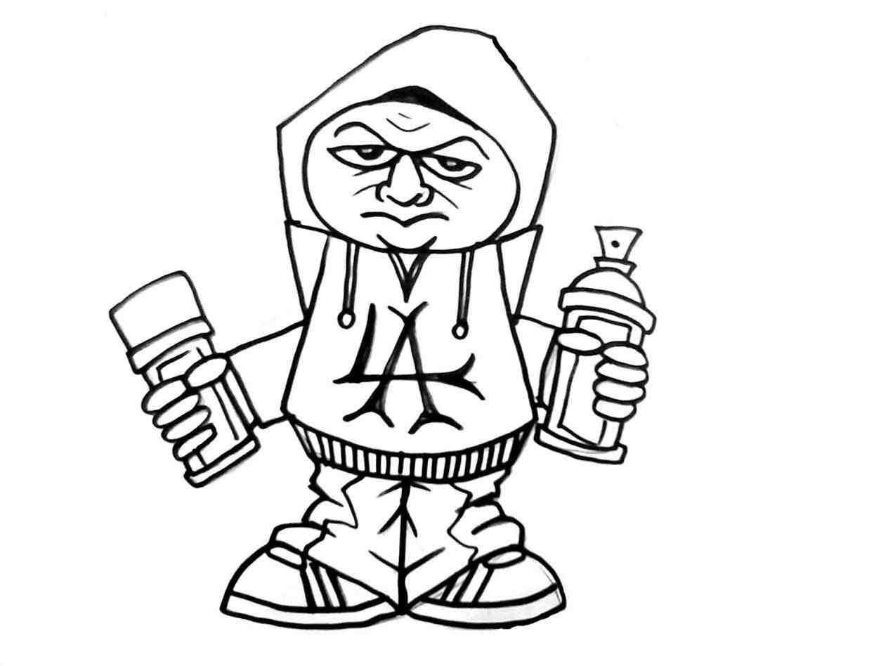 1264x948 How Drawings Of Gangster Spray Paint Cans To Draw A Character
