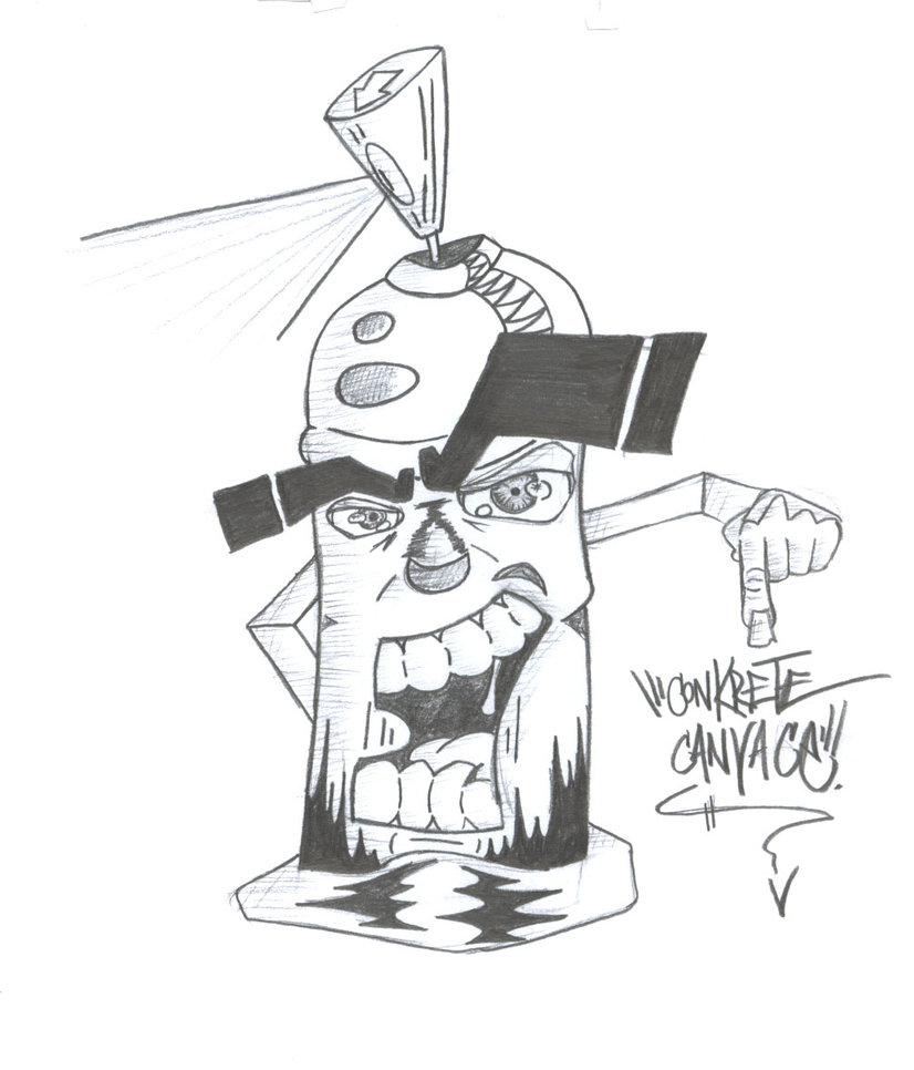 826x966 Drawings Of Gangster Spray Paint Cans Graffiti Characters Spray